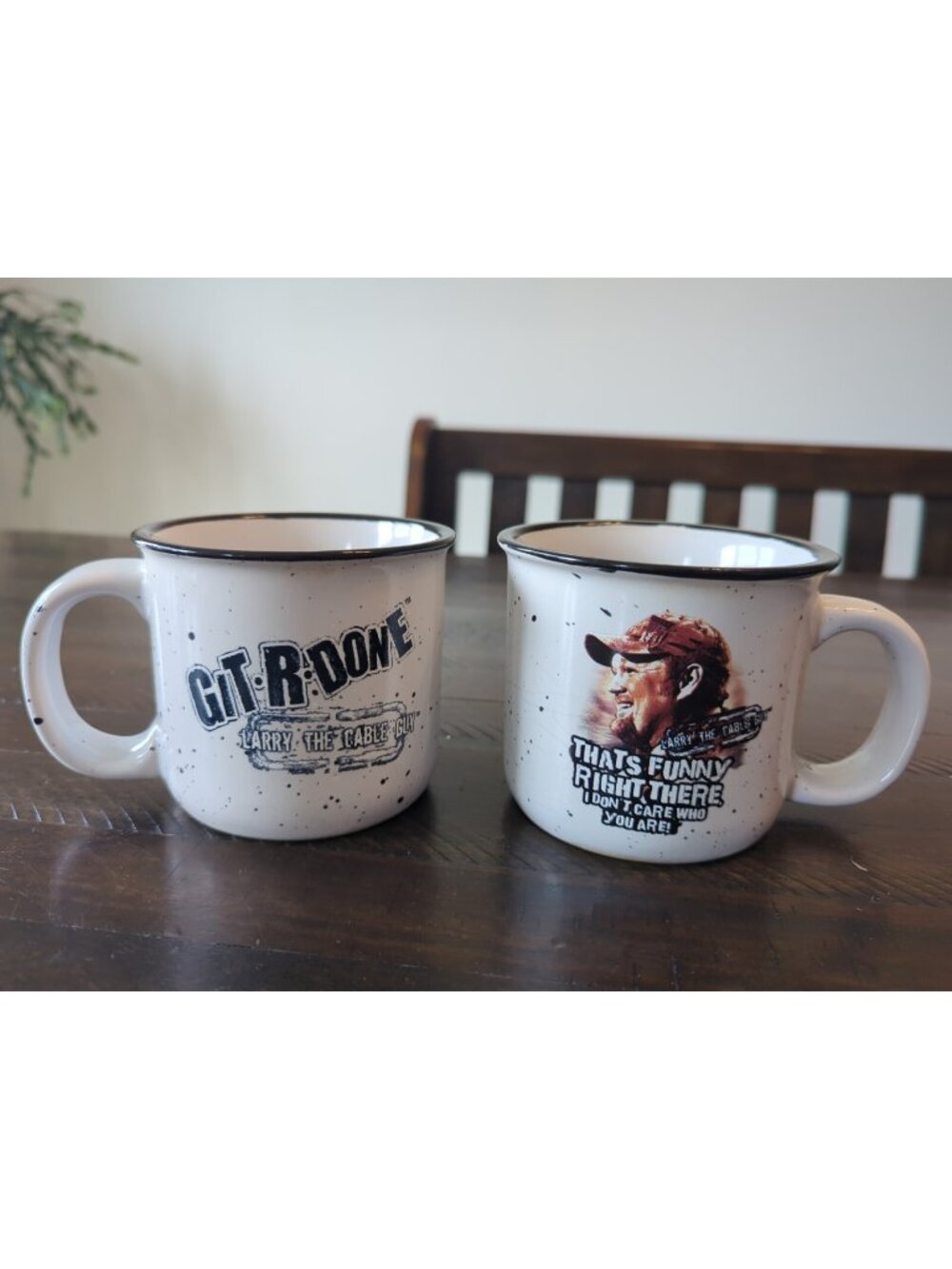 Coffee Larry The Cable Guy Mugs “That's Funny Right There,” Git R Done Set Of 2